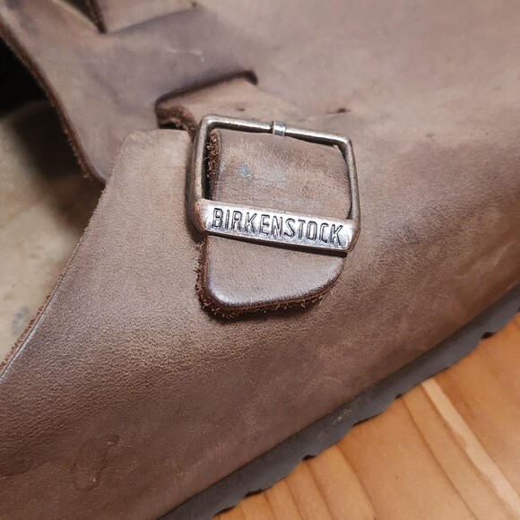 Birkenstock Boston Clogs Sandals Mens Size 13 EU46 Brown Leather Slip On Shoes main image 10